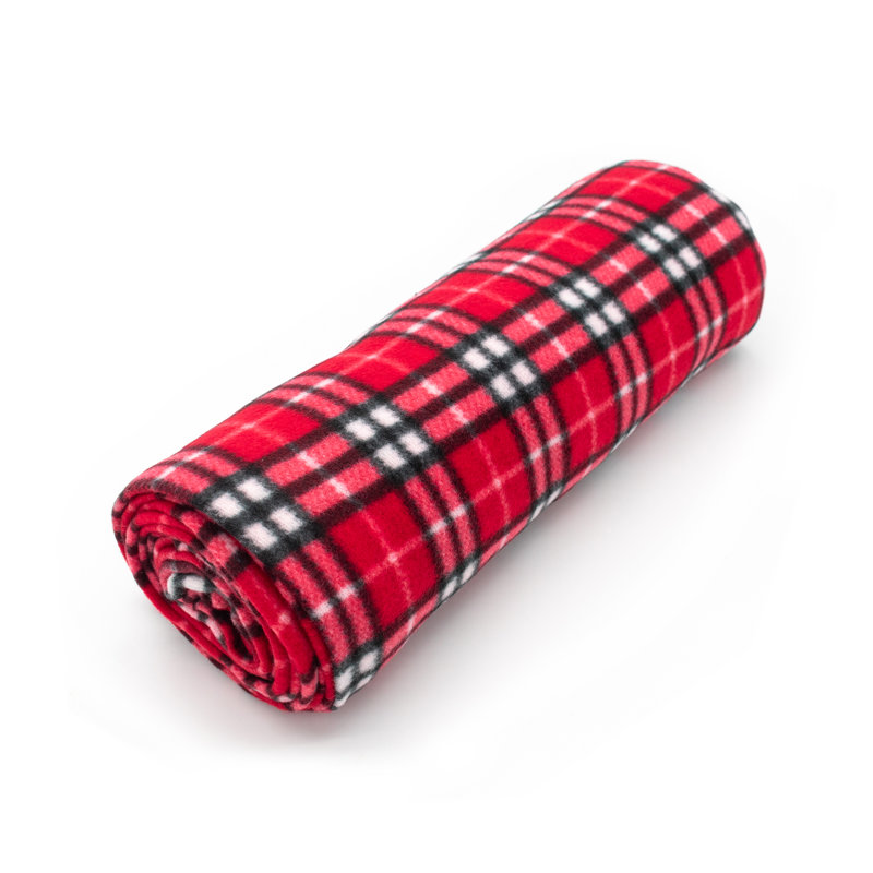 Blaris Soft Plush Classic Check Blanket Throw, Red