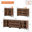 Commode 3 en 1 multifonctionnelle avec portes en verre et 6 tiroirs, commode moderne avec tablette réglable, organisateurs de placard et armoire de rangement pour la chambre à coucher-1297161614