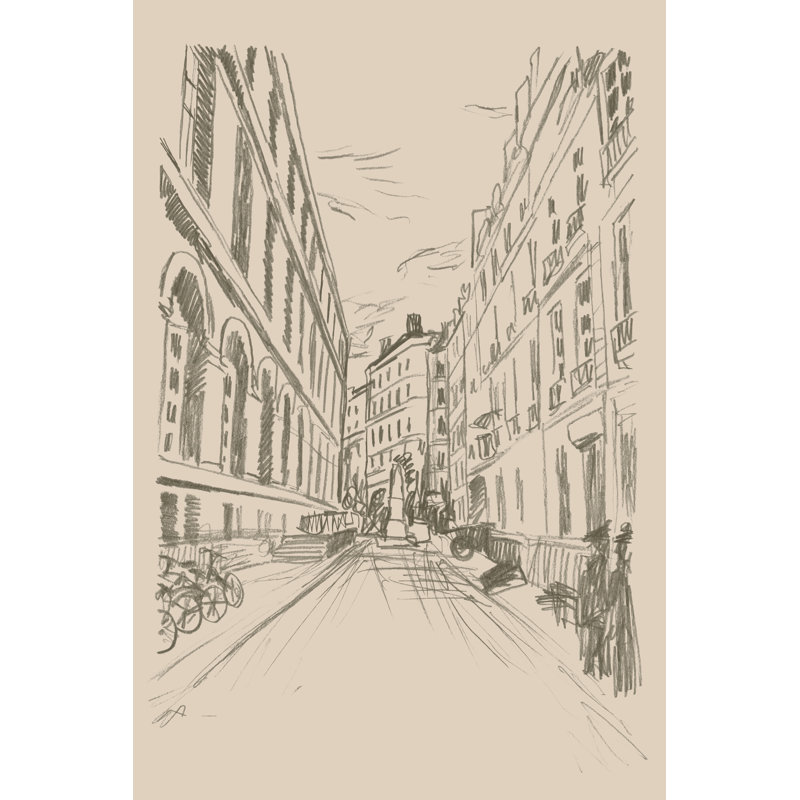 «Leilauni City Sketches II» par June Erica Vess - reproduction d'art sur toile tendue, H 18 po x l 12 po