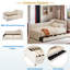 L-shaped Corduroy Daybed With 2 Storage Drawers-18620091
