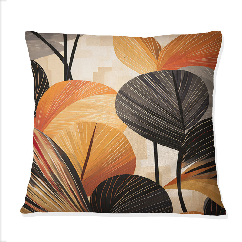 Coussin Funky Foliage In Terracotta I - Abstract Botanicals