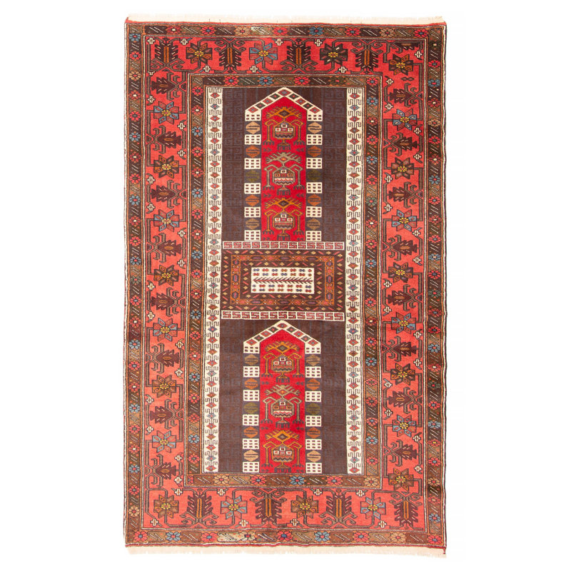 Tapis gris foncé Teimani 3 pi 7 po x 6 pi 2 po