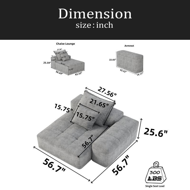 Canapé modulaire surdimensionné Modern, Beige