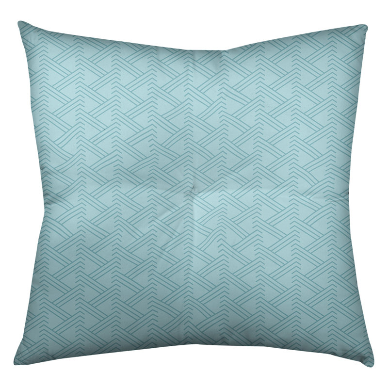 Coussin de sol zig zag classique, 26 po x 26 po, Bleu aqua