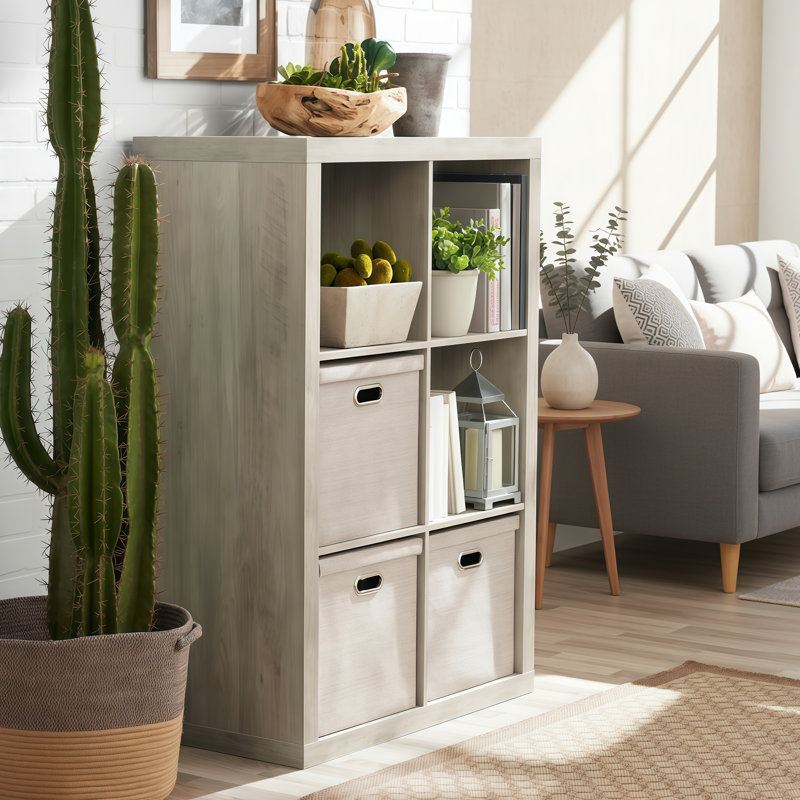 Étagère de rangement à six compartiments grande capacité, gris rétro texturé, (3 tablettes) H 43,5 po x l 30,5 po x P 15,6 po