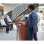 Wood Podium Lectern Speaker Stand with Drawer-87104409