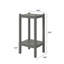 Table d'appoint d'extérieur en PEHD double couche - Table de bout de patio grise avec tablette de rangement