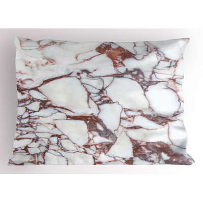 Ambesonne Marble Print Pillow Sham 2 Pack Marble Grunge Stone Beige Brown