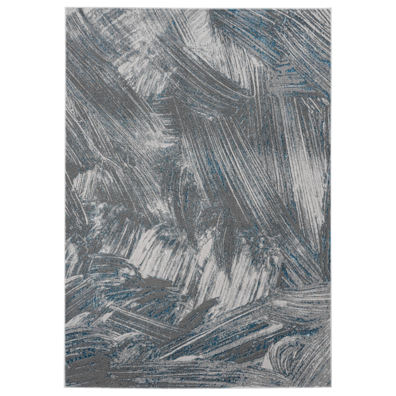 Tapis bleu clair Afsari, Rectangle 5 pi 2 po x 7 pi 5 po