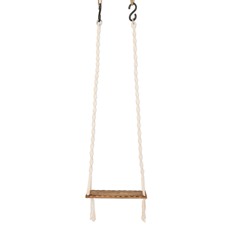 Balançoire en bois avec chaînes et crochets Corantin
