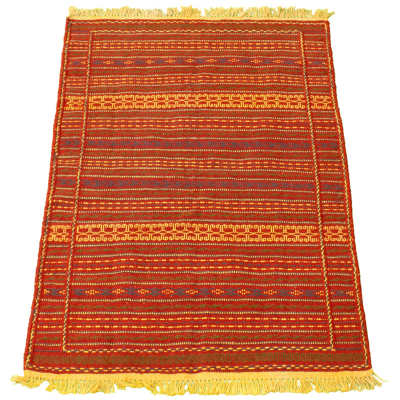 Tapis décoratif en laine noué à la main de conception unique 3 pi 3 po x 5 pi New Age