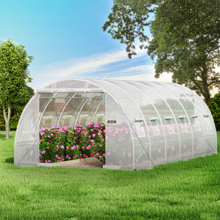  VEVOR Pop Up Greenhouse, 8 x 6 x 7.5 ft Pop-up Green House,  Set Up in Minutes, High Strength PE Cover with Doors & Windows and  Powder-Coated Steel Frame, Suitable