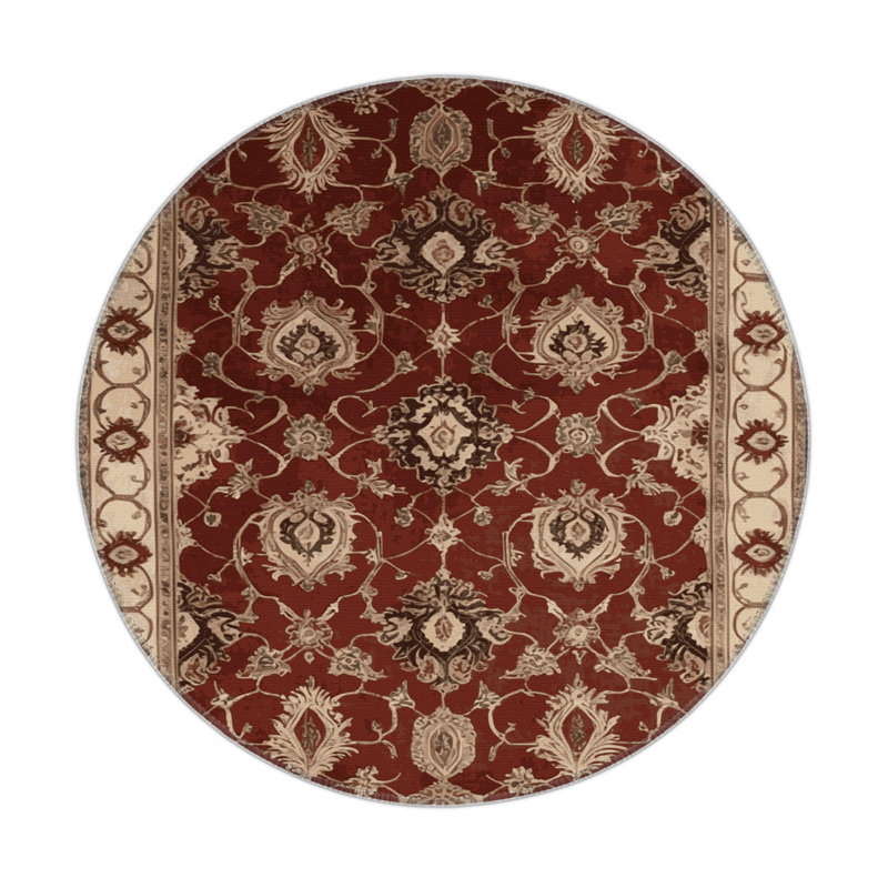 Tapis d'intérieur et d'extérieur brun français, Rond 5 pi