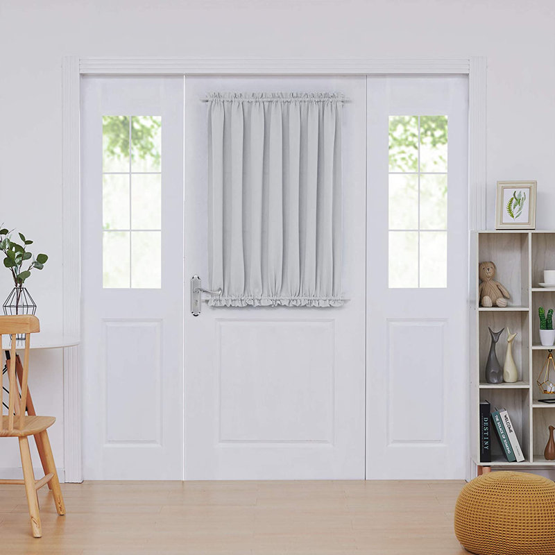 Penryn Room Darkening Curtain Single Panel, Grayish White, 54" W x 40" L