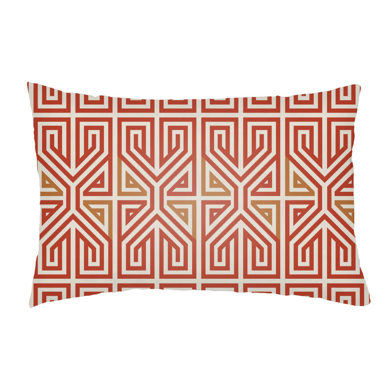  Indoor/Outdoor Lumbar Pillow, Hot Pink/Tangerine