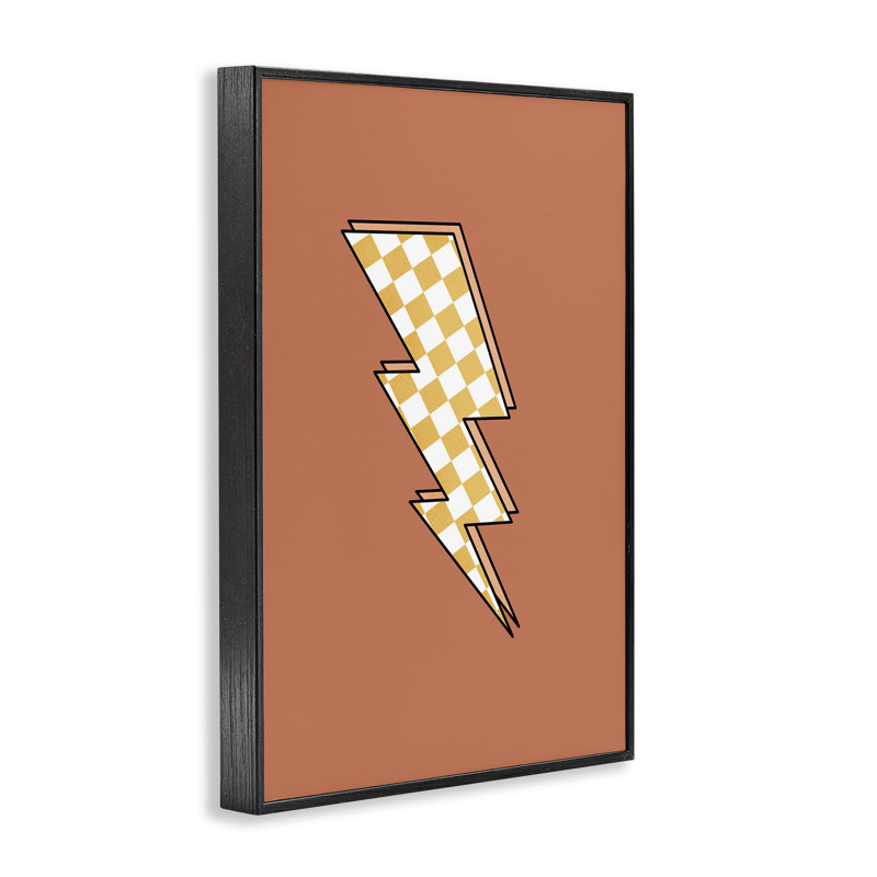 «Checking Lightning Bolt», art de la giclée encadrée par JJ Design House, LLC., H 18 po x l 12 po