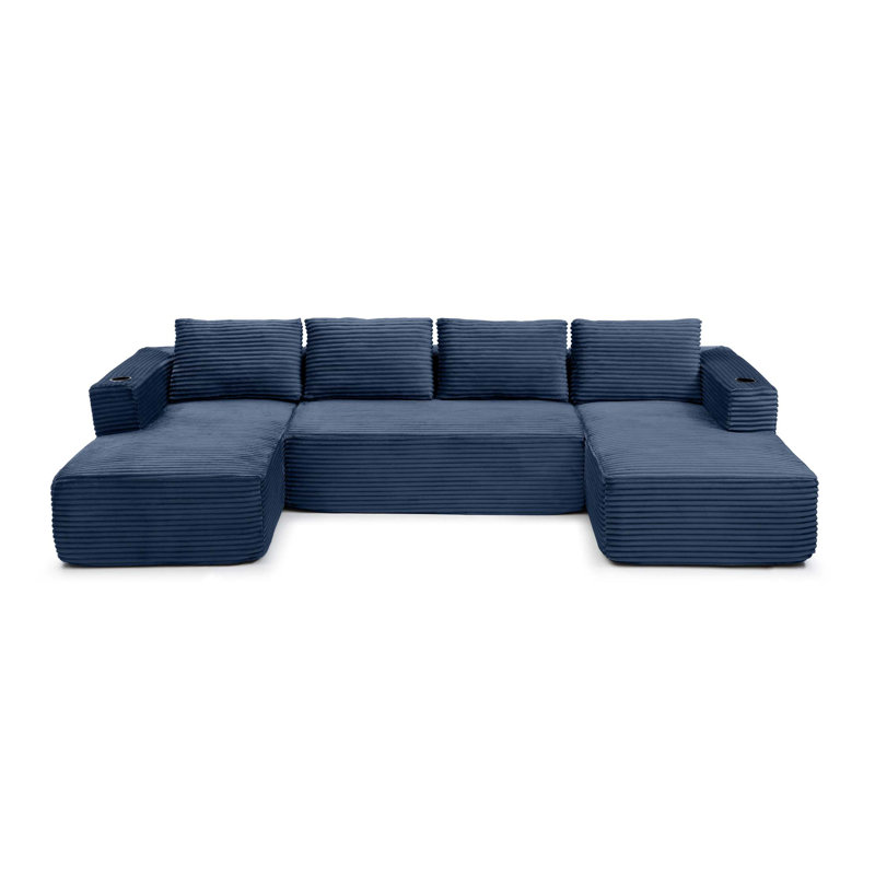 Canapé surdimensionné Boneless de 132 po Boneless, Bleu