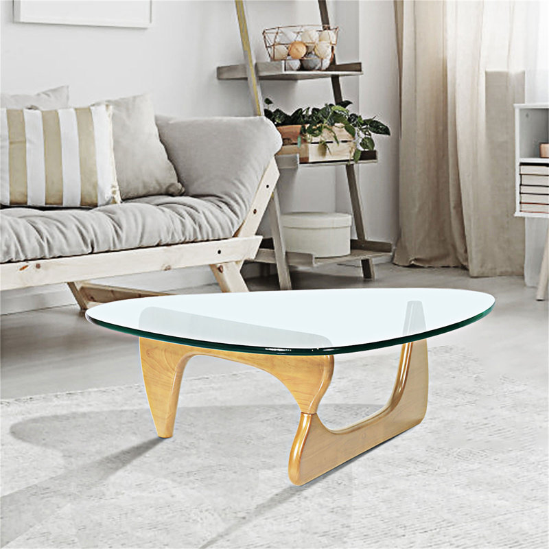 Carmila Glass Top Coffee Table, Natural
