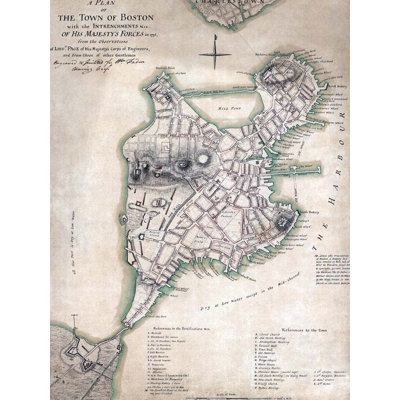«Antique Boston Harbor Map» par Brandi Fitzgerald, impression sur toile tendue