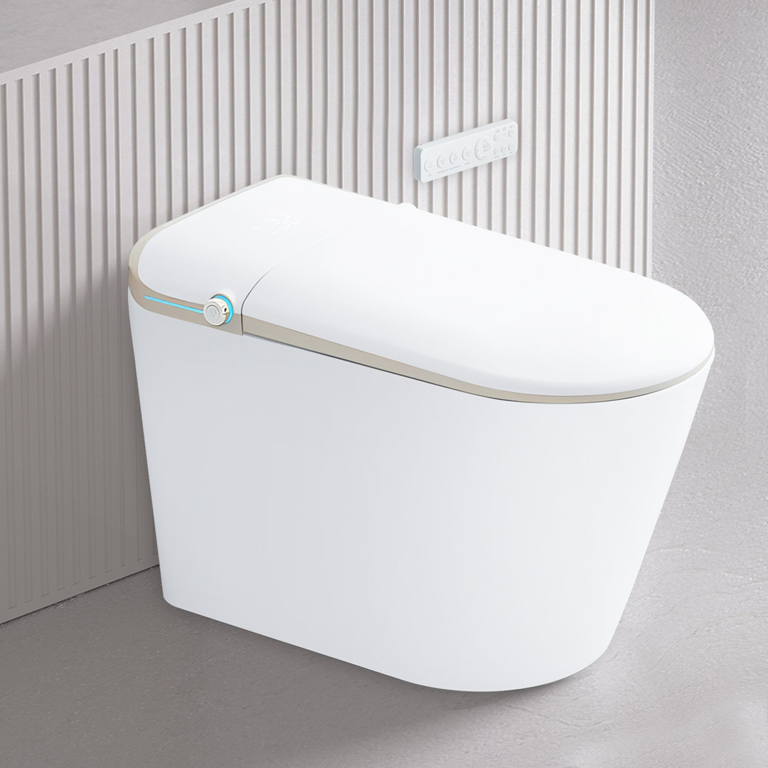 YULIKA 1.3 GPF Elongated Floor Mounted Bidet Smart Toilet (Seat Included) YULIKA
