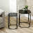 Black Metal Nesting End Table for Living Room Furniture, Mirror Top Nest of Side Tables,Accent Table