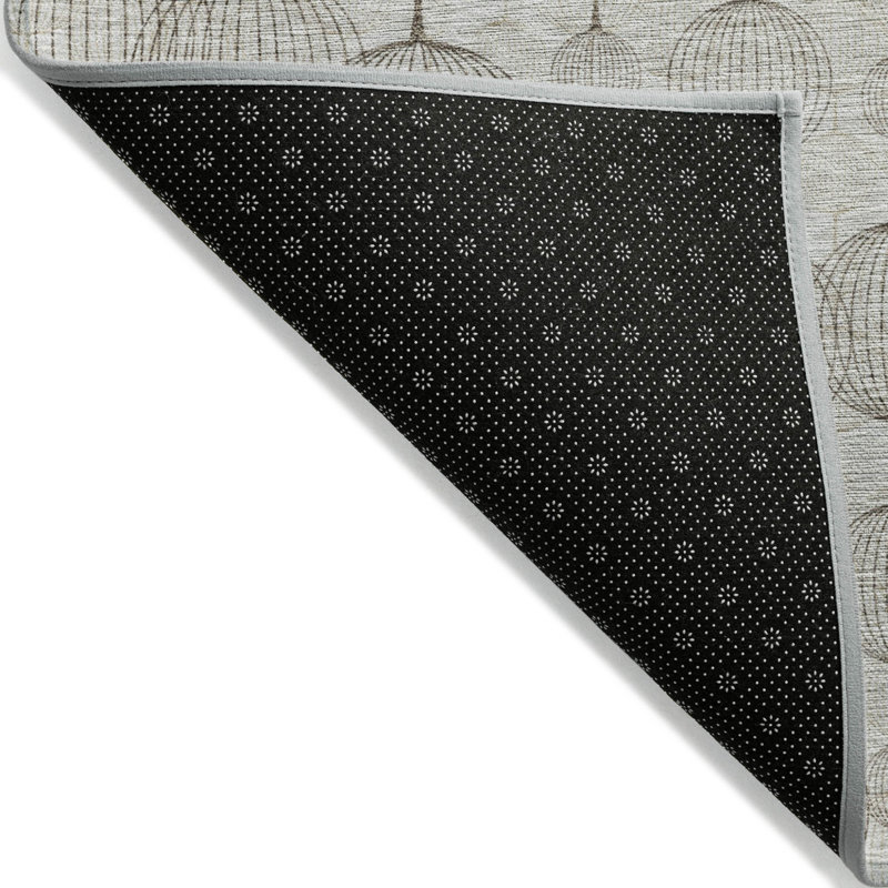 Tapis d'intérieur lavable géométrique brun 5 pi x 8 pi