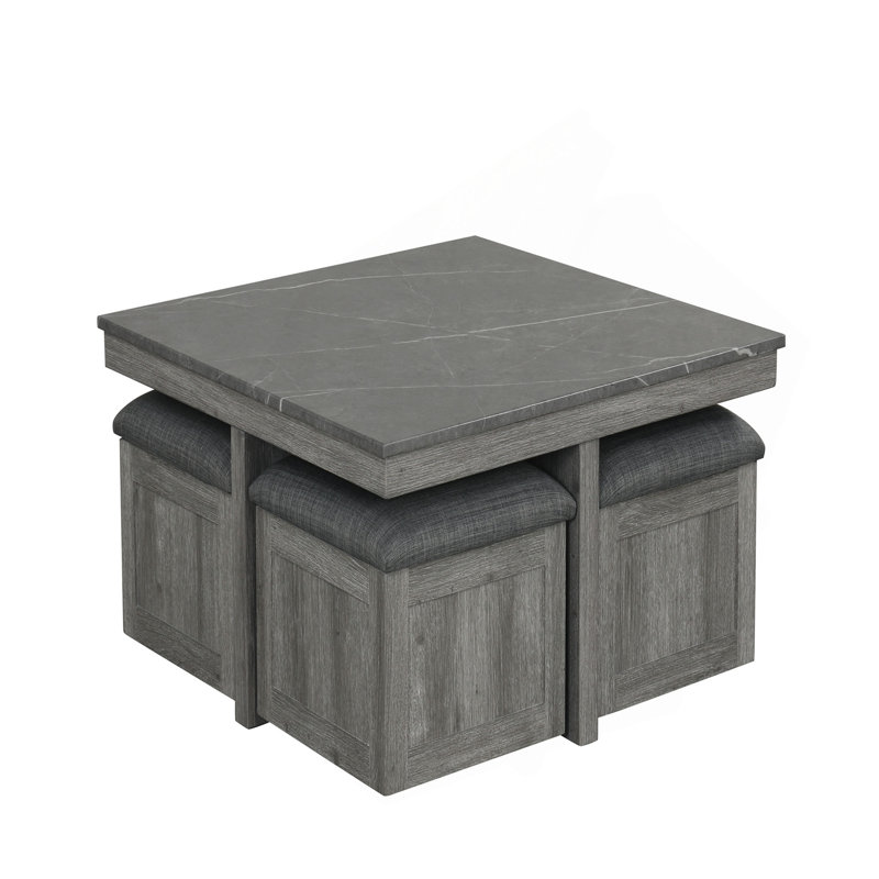 Ensemble de 5 tables basses grises 5 pièces