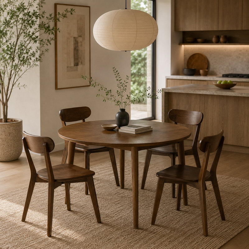Ensemble de quatre chaises d'appoint modernes et minimalistes pour protéger le plancher et le plancher, 4, Noyer