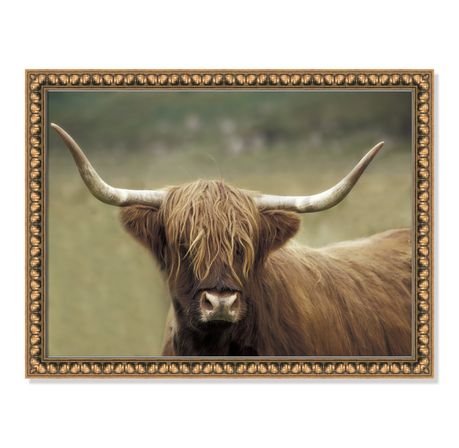 Frederic "Highland Afternoon" Print, Gold Bead Framed, 18" H x 24" W x 1.13" D