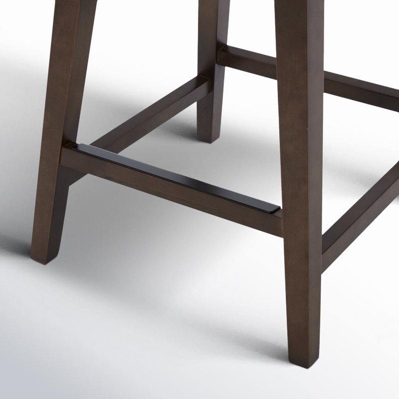 Tabouret de comptoir pivotant rembourré (ensemble de 2), Nathan gris tweed / noyer