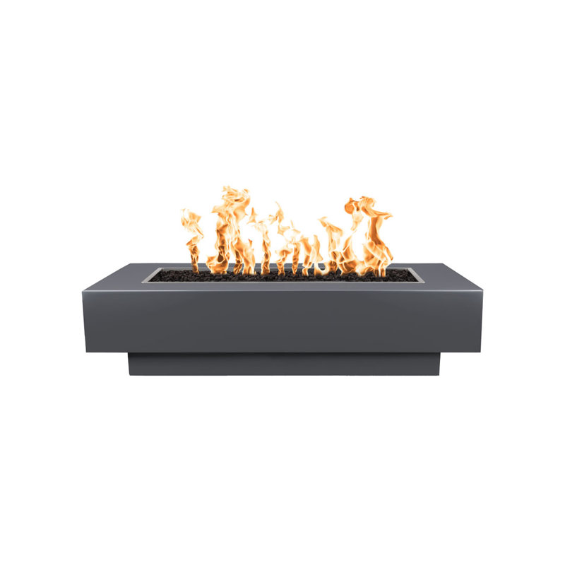 Coronado Stainless Steel Fire Pit, Gray, 15" H x 84" W x 28" D, Natural Gas