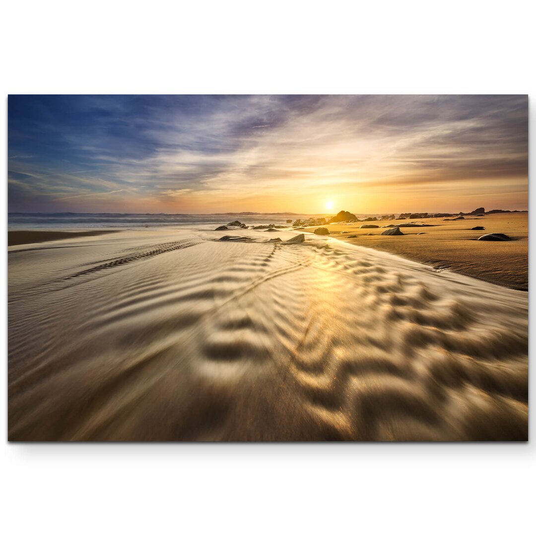 Fotodruck Sandstrand bei Sonnenuntergang