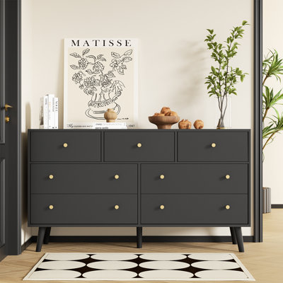 Commode 7 tiroirs l 55 po pour salon de chambre à coucher