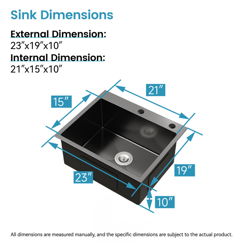 Stainless Steel Under Counter Basin 23X19 - X-Shaped Diversion For Effective Water Drainage 23"X19" Handmade Craftsmanship A Luxurious And Functional Kitchen