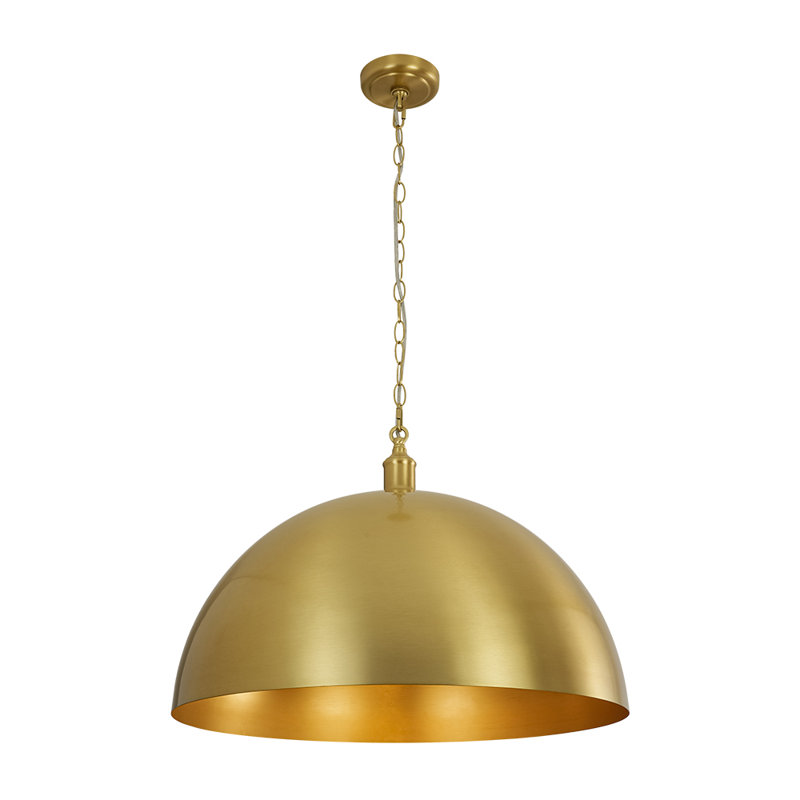 1-Light Dome Single Pendant, 16.1" H x 23.6" W x 23.6" D