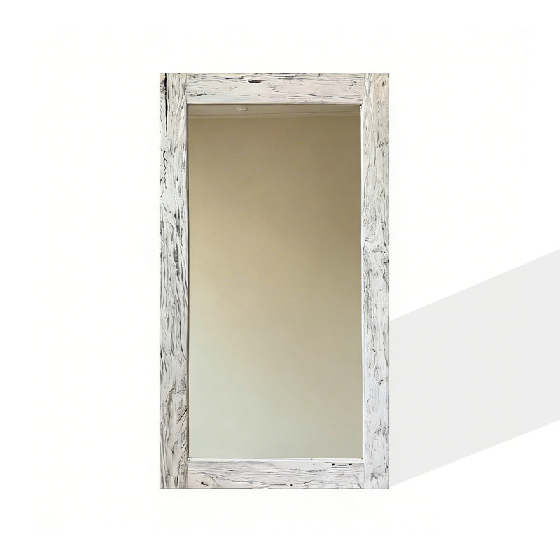 Vintage Carbonized Old Pine Wood Frame High-Definition Full-Length Mirror, 74.8" H x 47.24" W