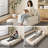 Boneless Folding Sofa Bed With Round Stuffed Pouf Ottoman, Convertible Floor Couch With High Density Foam Filling Pillow, Comfort Floor Sofa Portable Sleeper Chair For Homes & Small Spaces-1543348394
