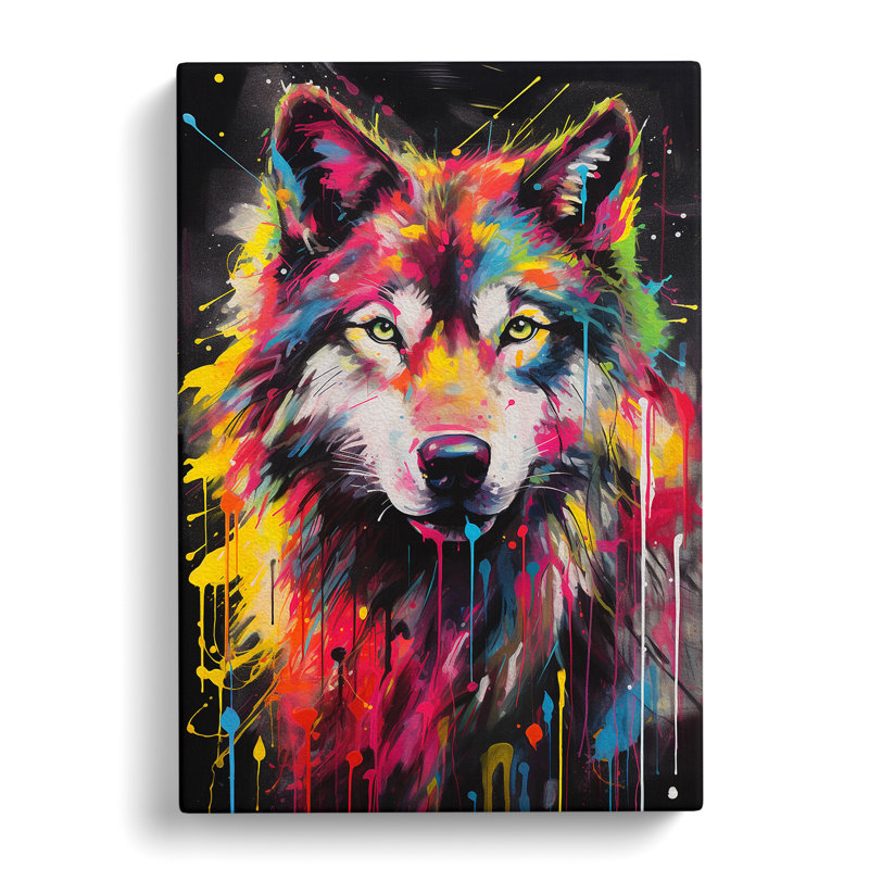 Wolf Abstract - Wrapped Canvas Print, 60cm H x 40cm W x 3cm D