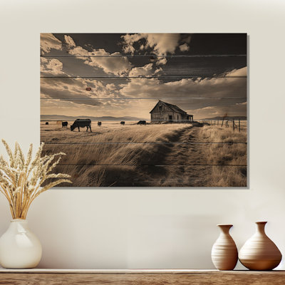 Bétail «Horizon silencieux III» sur bois