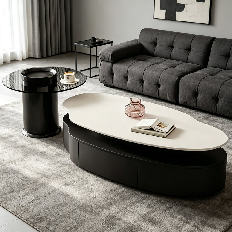 Table basse italienne de luxe, Clear/Black