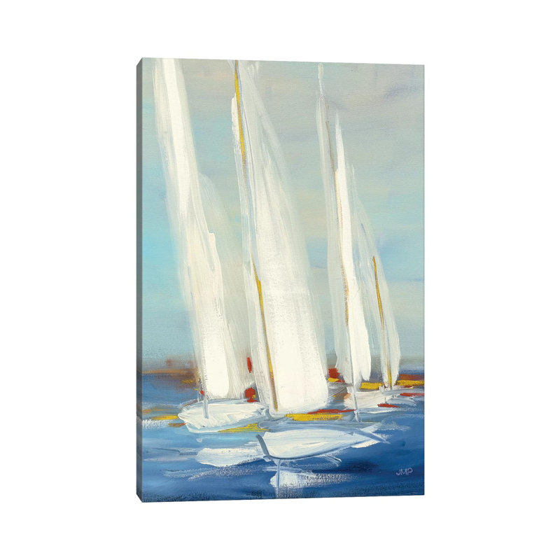 Summer Regatta II Red Yellow by Julia Purinton - Wrapped Canvas Painting, 20.32 cm H x 30.48 cm W