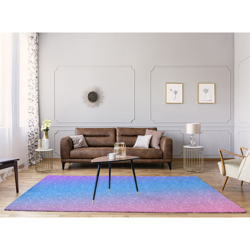 Tapis dégradé orchidée/bleu ciel, Rectangle 9 pi x 12 pi