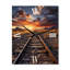 Railway Track In Sunset Landscape II - Train Modern Wall Clock-1617727572