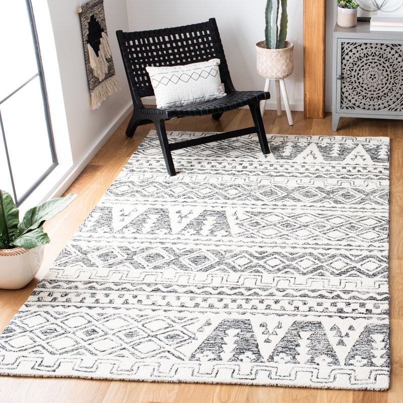 Dean Hand Tufted Wool Southwestern Rug, Rectangle 5' x 8'