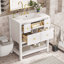 Armoire de salle de bain 30 po avec lavabo en céramique 30 po et 5 tiroirs-1024694143