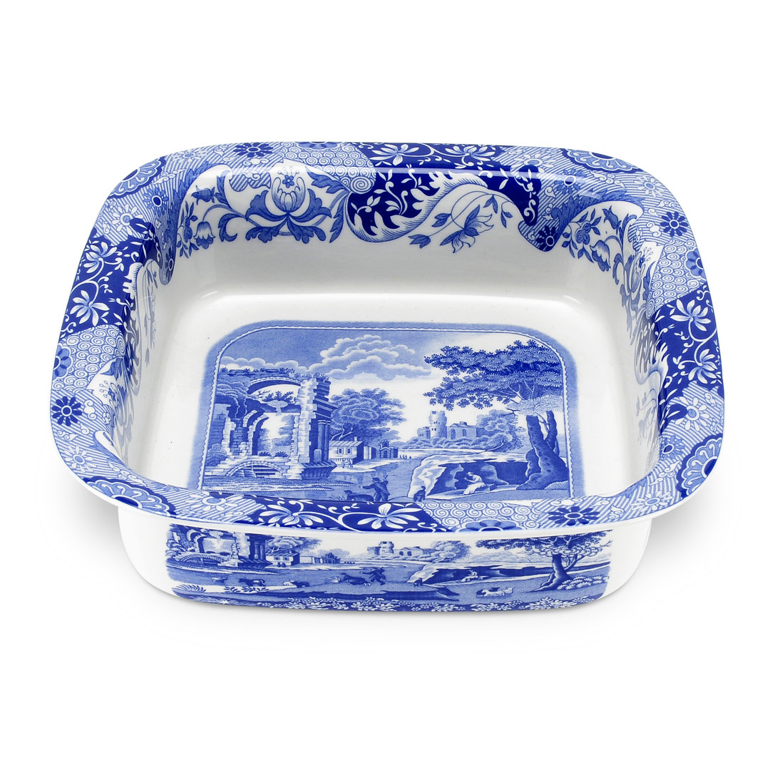 Spode Blue Italian Square Dish 10"X3" Spode