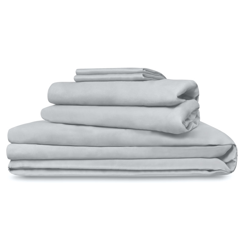 Ensemble de literie en satin de coton 100% biologique Delara GOTS, Ivoire ivoire