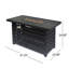 Foyer rectangulaire en fer avec 30 000 UBT et un réservoir de rangement couvert - 24,23 po h, noir, assemblage simple avec marches de protection