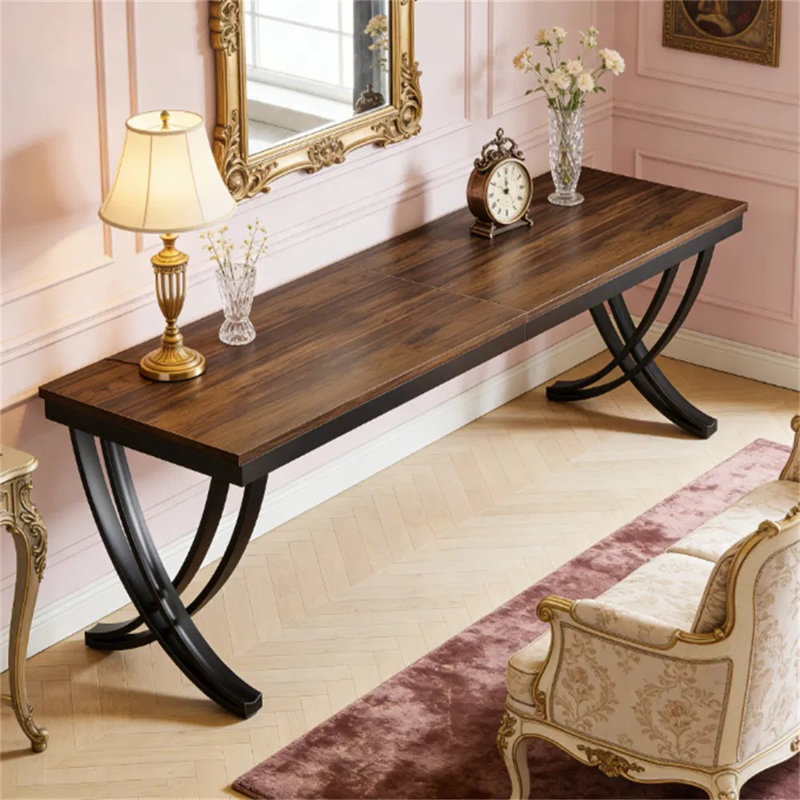 Bureau double pour personne, bureau d'ordinateur 78,7 pouces avec structure en métal, bureau d'étude spacieux pour 2