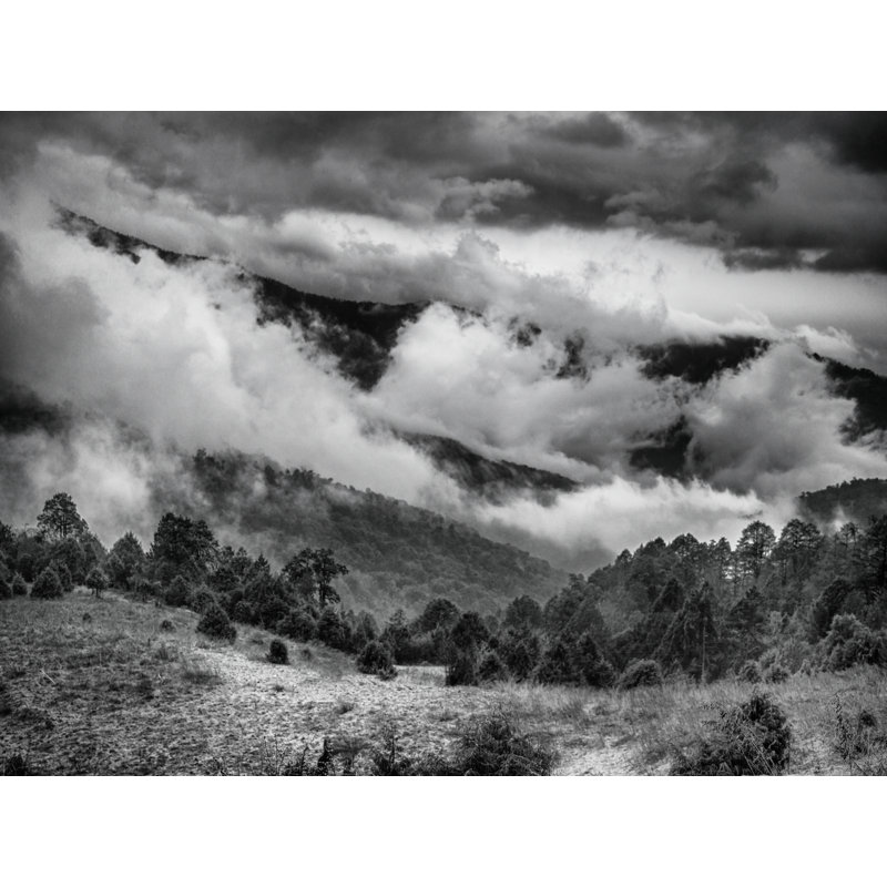 Himalaya Mountain Clouds Print by Mark Paulda, Black Framed Canvas, 24" H x 32" W